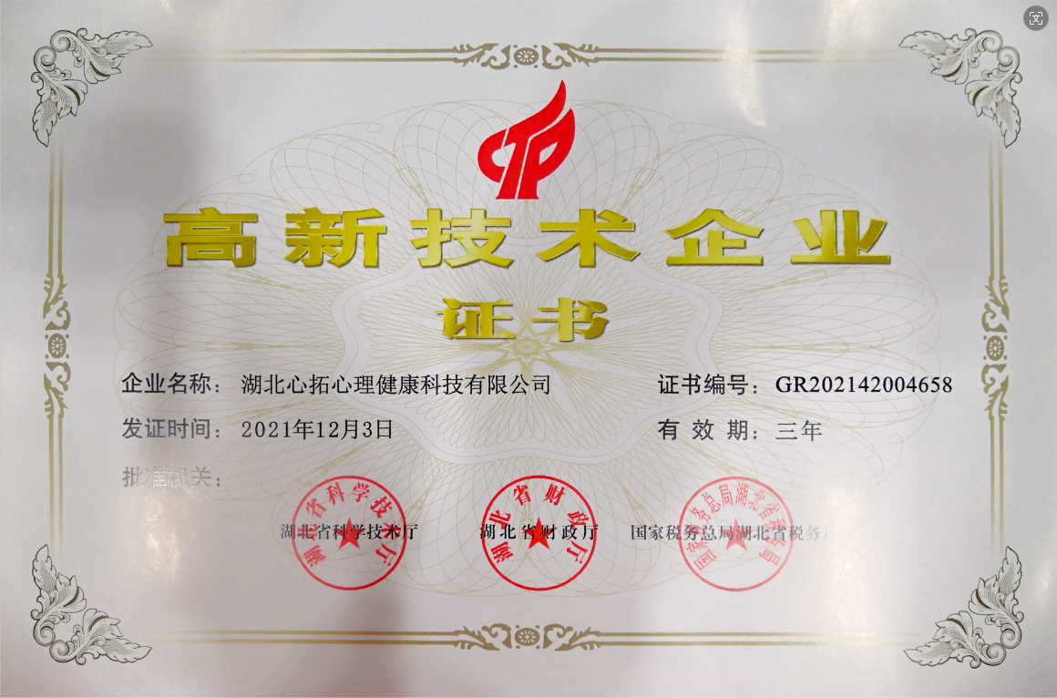 高新技術(shù)企業(yè)證書